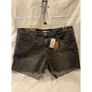 Levi's Mid Length Shorts Women's| Size 34| Black Gray Denim| Mid Rise 5-Pocket
